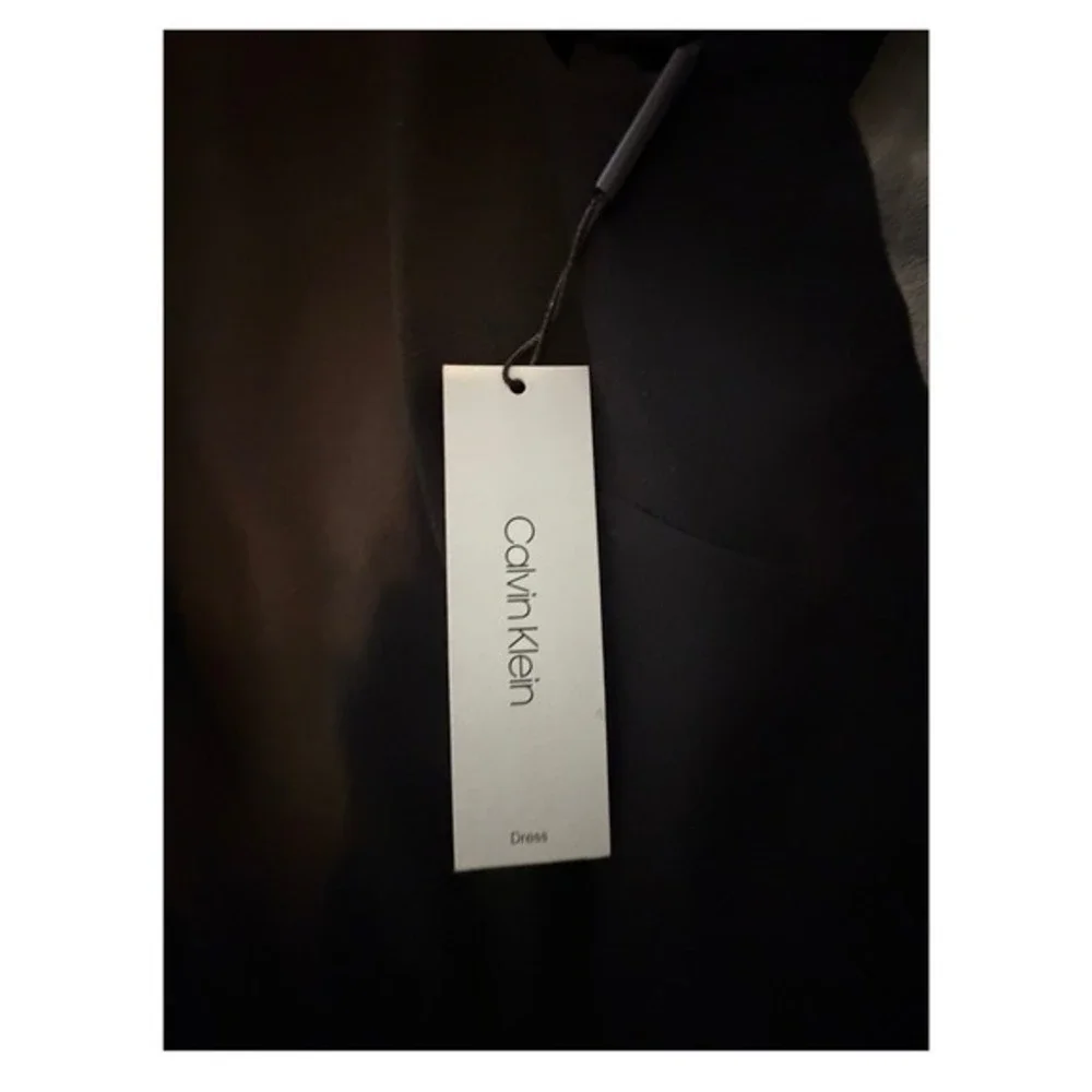 Calvin Klein Flutter Sleeve Wide Leg‎ Jumpsuit Black Stretch Crepe 6